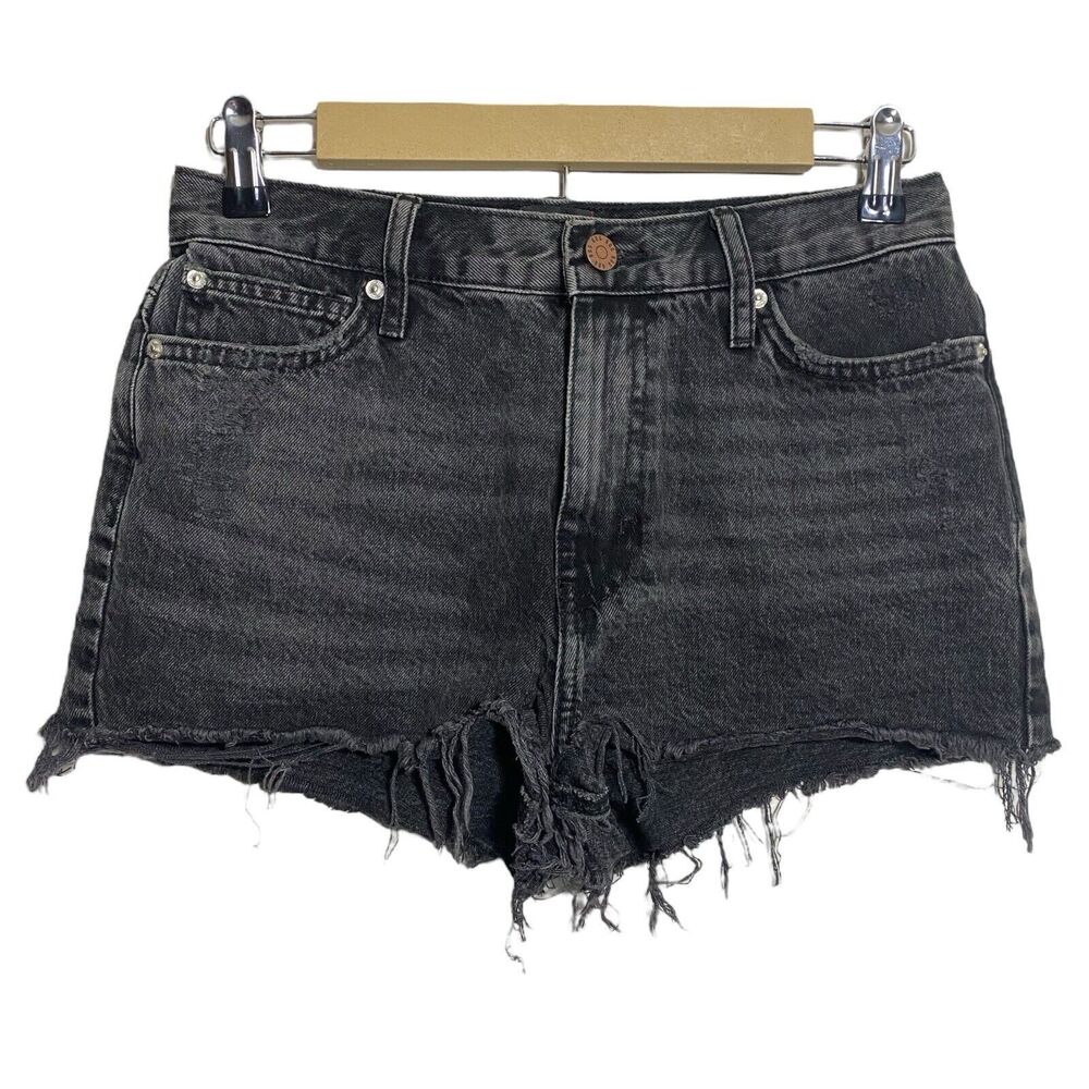 BDG Cutoff Jean Shorts Womens 26 Black High Rise Girlfriend Urban Outfitters